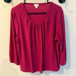 J. Crew Women's Fuchsia Textured Blouse
